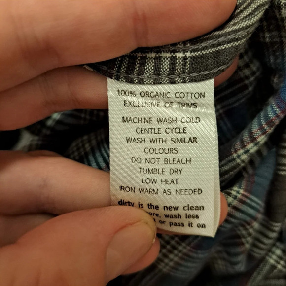 Toad & Co Grey Blue Plaid Organic Cotton Long Sleeve Smythy LS Shirt Size 2XL - Picture 8 of 8